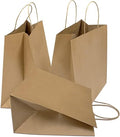 Large Ultra Wide Brown Kraft Paper Bags with Twisted Handle 2"L x 8"W(Gusset) x 9"H)